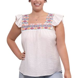 Featured Blu Pepper Embroid Top