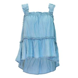 Fashionable Blu Pepper Ruffle Tier Top